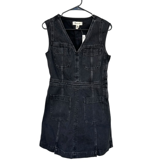 NWT Madewell Denim Cap-Sleeve Mini Dress in Tarrybrook Wash - Size 2 - Black - Picture 8 of 15